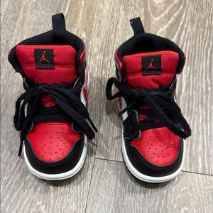Toddler Red and Black Air Jordan Sneakers
